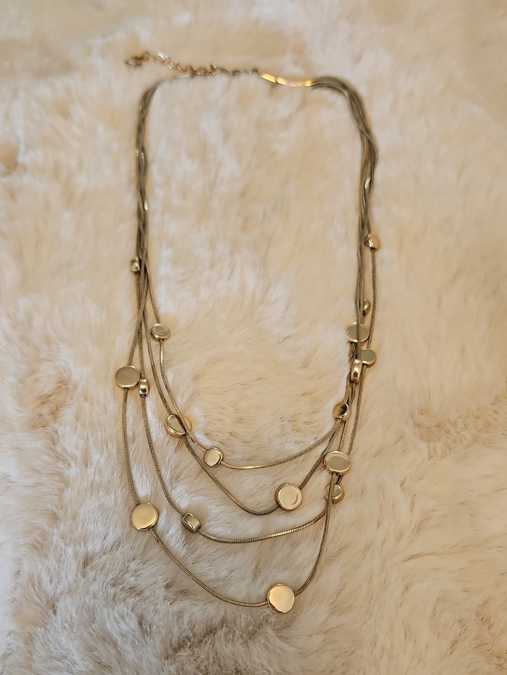 Source Unknown Gold Multi-Strand Disc Necklace - Women Jewelry
